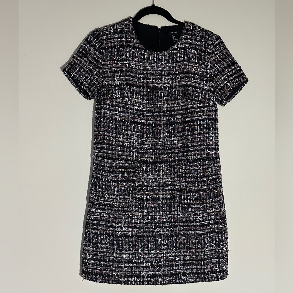 Forever 21 Black and Pink Tweed Dress